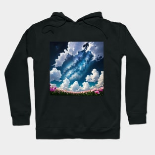 Celestial Blooms: Flowers in the Sky Hoodie